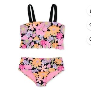 Wonder Nation Girl's Floral Print Ruffle Tankini & bikini👙 Set size L(10-12)NWT